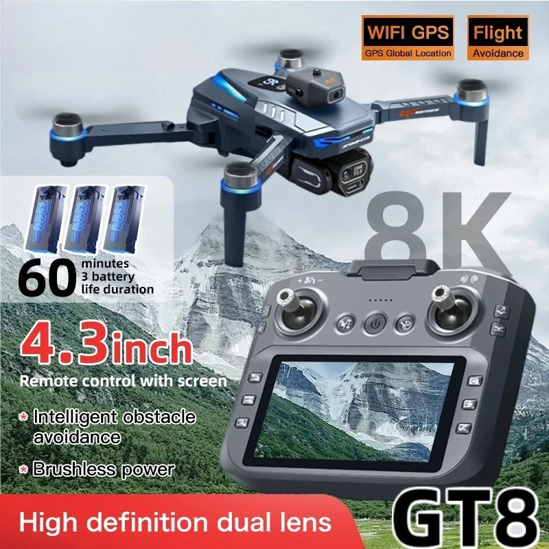 Drone Rc Folding - Dron Original GT8 8K Profesional con