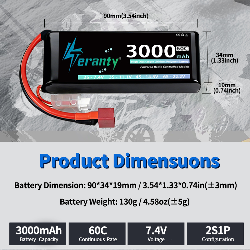 Batería Lipo TERANTY 2S 3000mA - Drone Rc Board reseña y precio