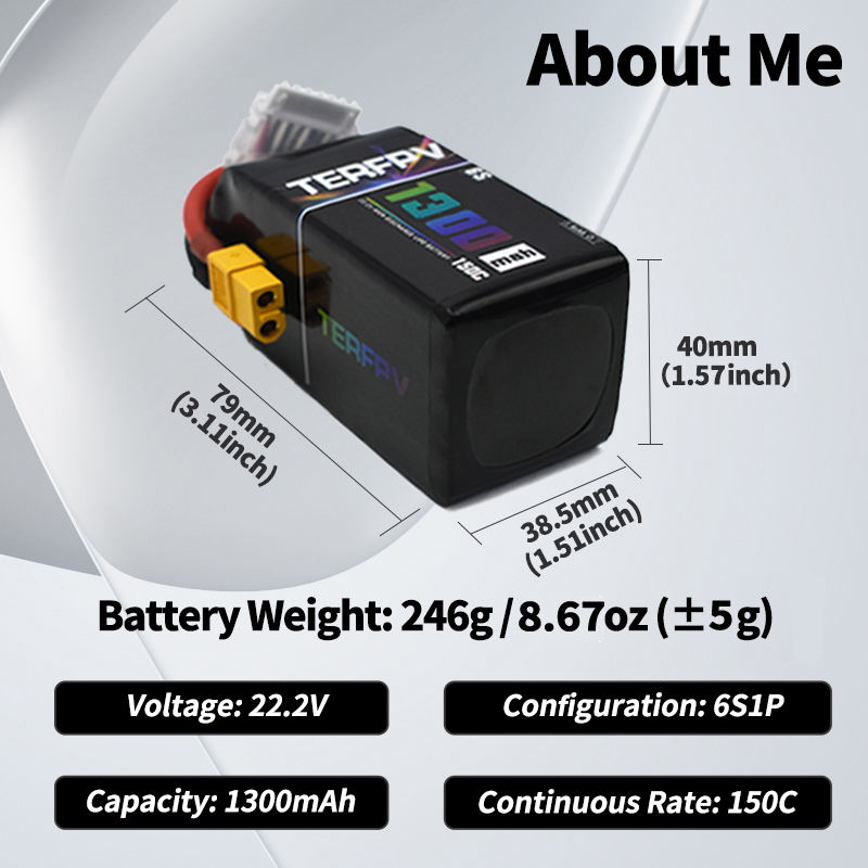 Batería Lipo TERFPV 6S 22.2V 1 - Drone Lipo Battery reseña y precio