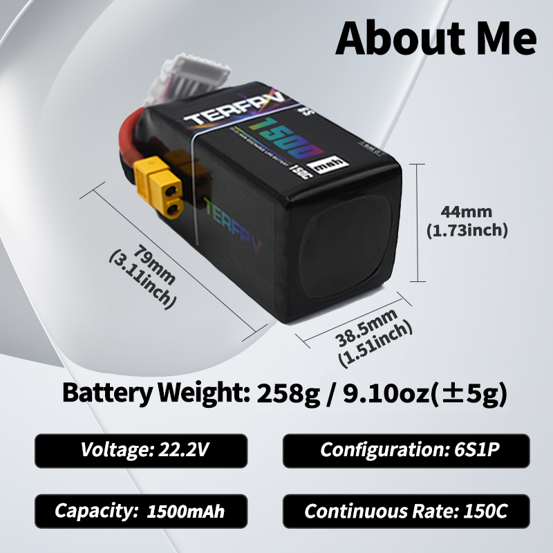 Batería Lipo TERFPV 6S 22.2V 1 - Drone Lipo Battery reseña y precio