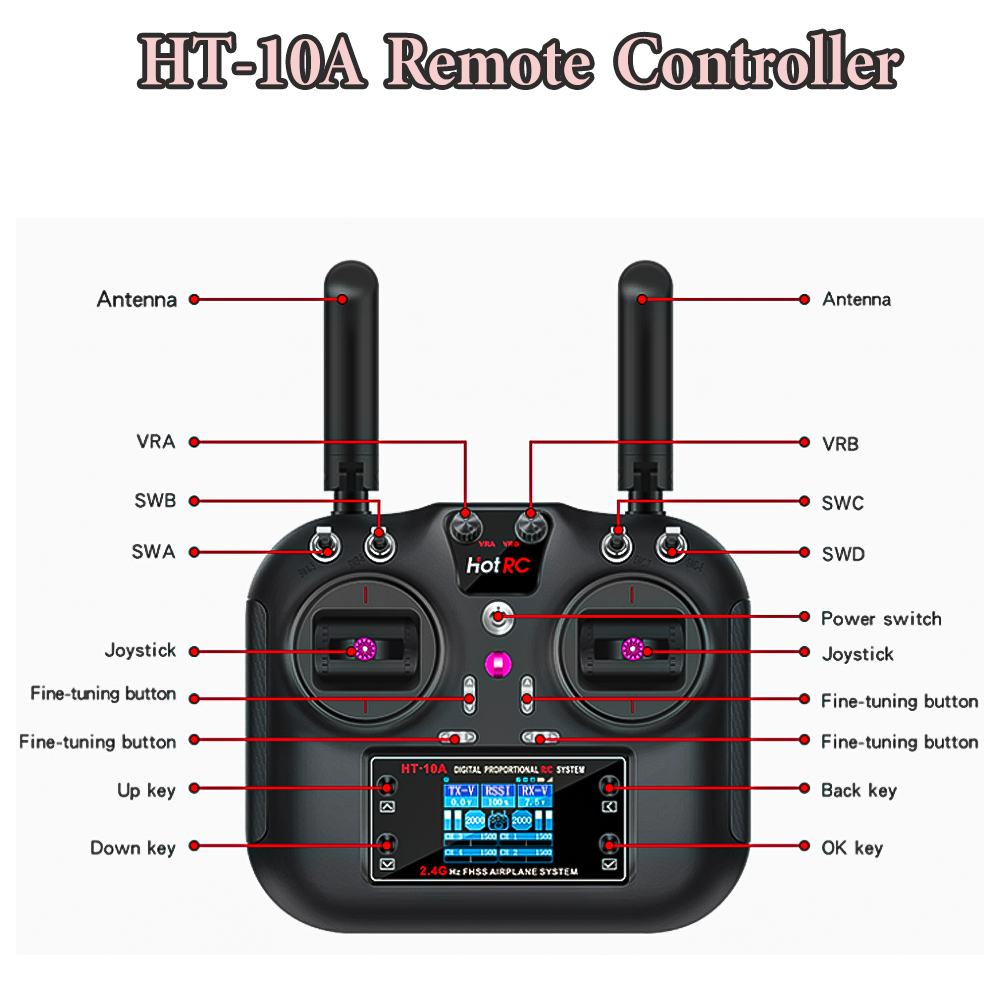 Transmisor Hotrc HT-10A 2.4G 1 - Drone Rc Receiver And Transmitter reseña y precio