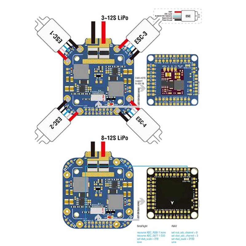 Placa PDB FCHUB-12S V2 Y45A pa - Drone Rc Board reseña y precio